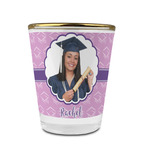 Graduation Glass Shot Glass - 1.5 oz - with Gold Rim - Single (Personalized)