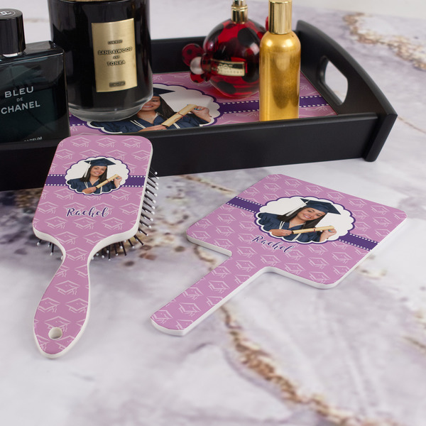 Graduation Hair Brush and Hand Mirror - Bathroom Scene