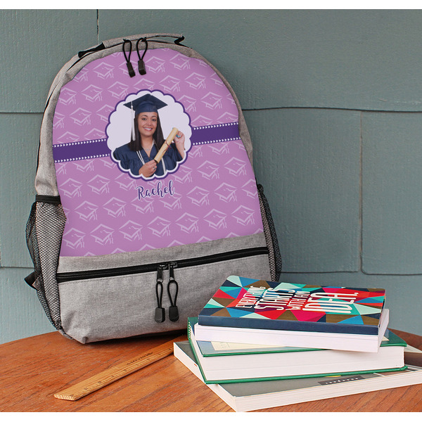 Graduation Large Backpack - Gray - On Desk