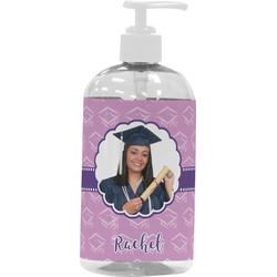 Graduation Plastic Soap / Lotion Dispenser (16 oz - Large - White) (Personalized)