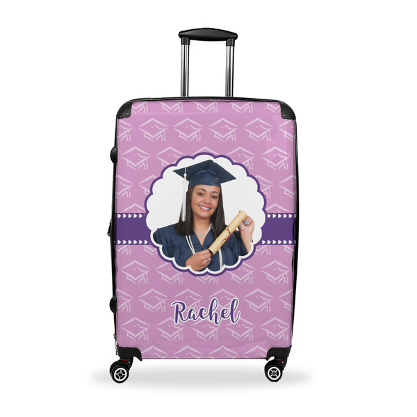 Custom Graduation Suitcase - 28" Large - Checked (Personalized)