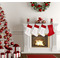 Graduation Linen Stocking w/Red Cuff - Fireplace (LIFESTYLE)