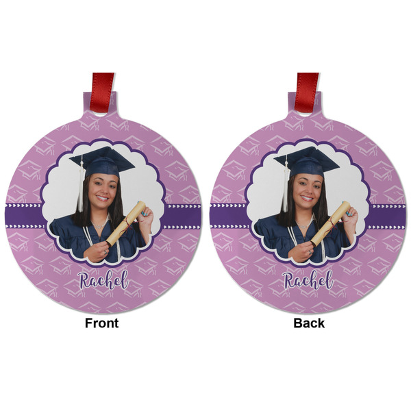 Graduation Metal Ball Ornament - Front and Back
