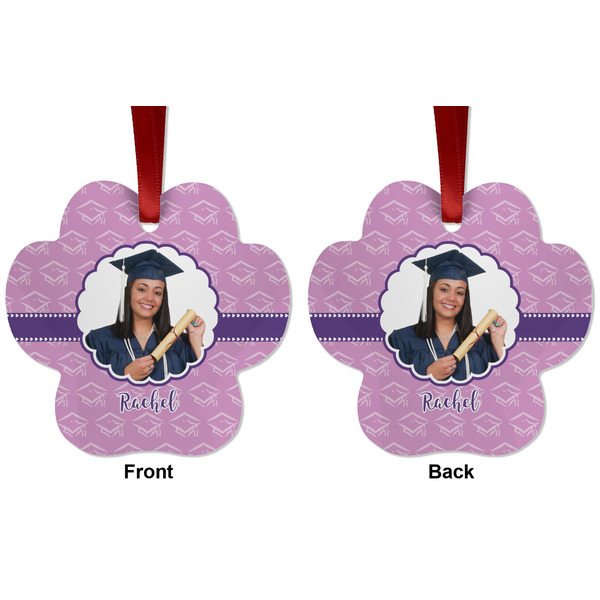 Graduation Metal Paw Ornament - Front and Back