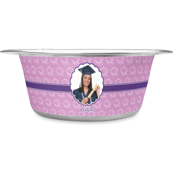 Custom Graduation Stainless Steel Dog Bowl - Medium (Personalized)