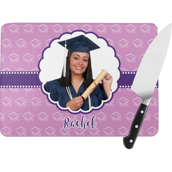 Custom Graduation Rectangular Glass Cutting Board (Personalized)