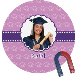 Graduation Round Fridge Magnet (Personalized)