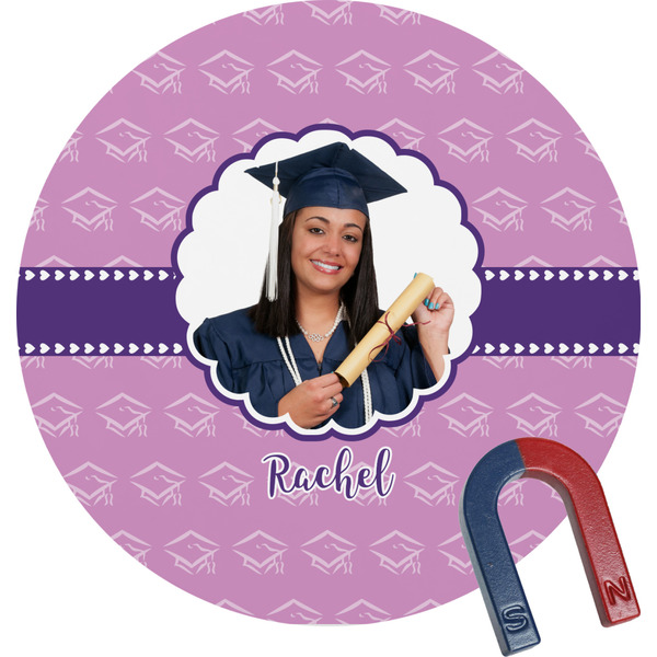 Custom Graduation Round Fridge Magnet (Personalized)