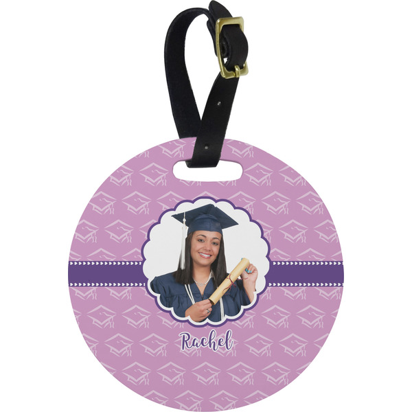 Custom Graduation Plastic Luggage Tag - Round (Personalized)