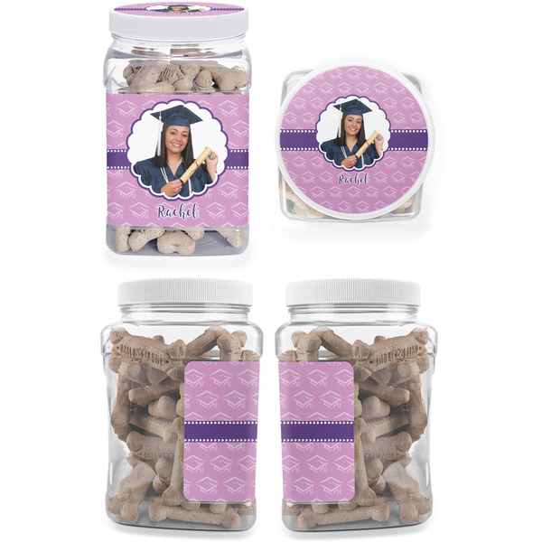 Graduation Pet Treat Jar - Multiple Angles