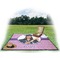 Graduation Picnic Blanket - with Basket Hat and Book - in Use
