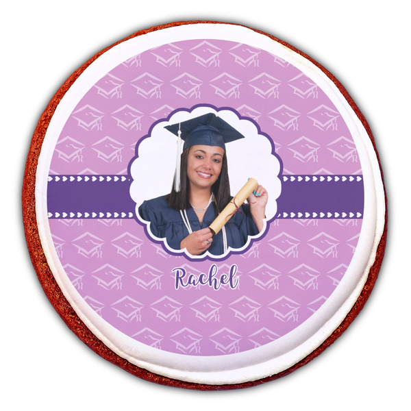 Graduation Printed Icing Circle - Large - On Cookie