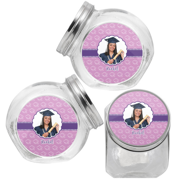 Graduation Puppy Treat Jar - Top Left Right