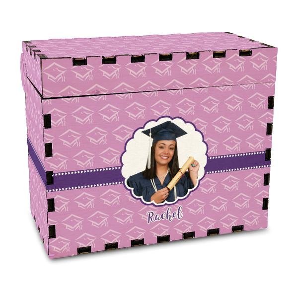 Custom Graduation Wood Recipe Box - Full Color Print (Personalized)
