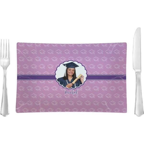Custom Graduation Rectangular Glass Lunch / Dinner Plate - Single or Set (Personalized)