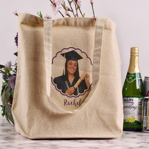 Graduation Reusable Cotton Grocery Bag - In Context
