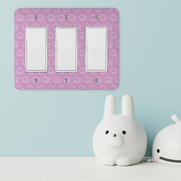 Graduation Rocker Light Switch Covers - Triple - IN CONTEXT