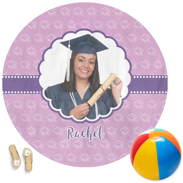 Custom Graduation Round Beach Towel (Personalized)