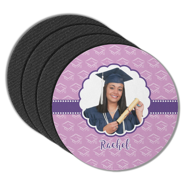 Graduation Round Coaster Rubber Back - Main