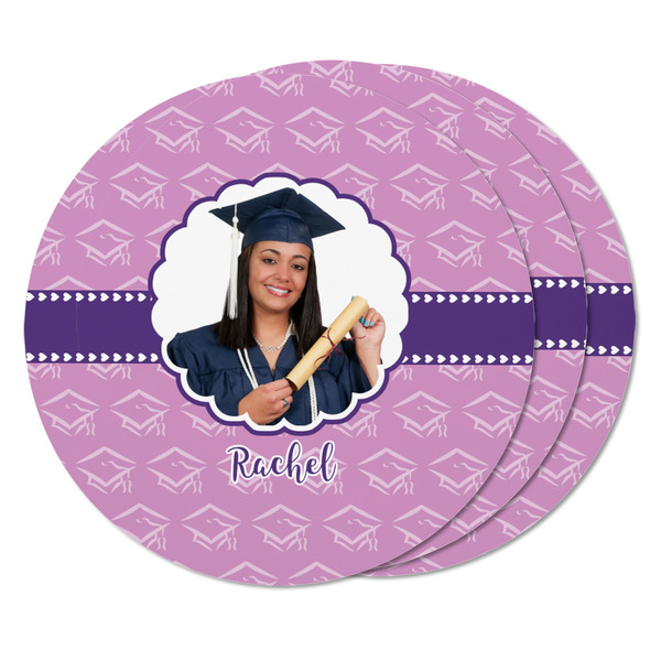 Graduation Round Fridge Magnet - THREE