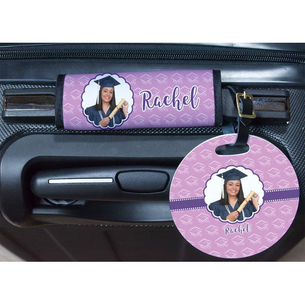 Graduation Round Luggage Tag & Handle Wrap - In Context