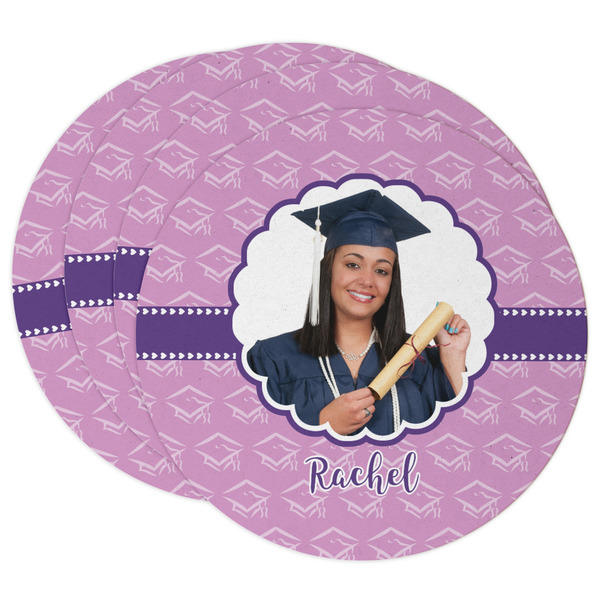 Custom Graduation Round Paper Coasters w/ Photo