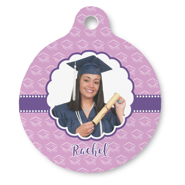 Custom Graduation Round Pet ID Tag (Personalized)