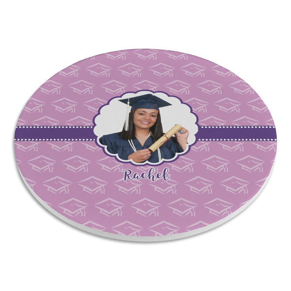 Graduation Round Stone Trivet - Angle View