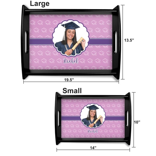 Graduation Serving Tray Black Sizes