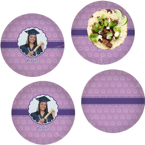 Custom Graduation Set of 4 Glass Lunch / Dinner Plate 10" (Personalized)