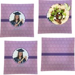 Graduation Set of 4 Glass Square Lunch / Dinner Plate 9.5" (Personalized)