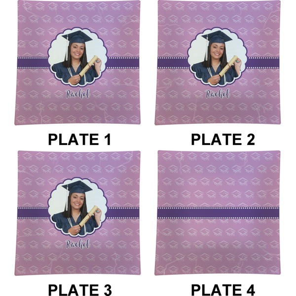 Graduation Set of Square Dinner Plates (Approval)