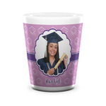 Graduation Ceramic Shot Glass - 1.5 oz - White - Set of 4 (Personalized)