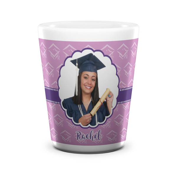 Custom Graduation Ceramic Shot Glass - 1.5 oz - White - Set of 4 (Personalized)