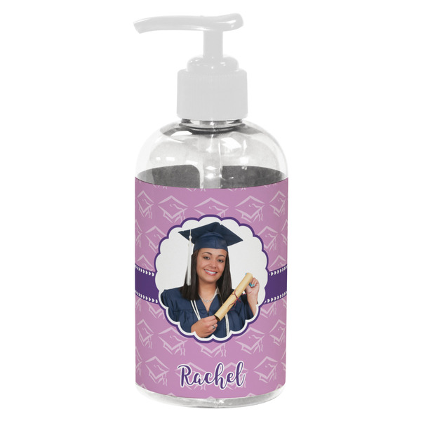 Custom Graduation Plastic Soap / Lotion Dispenser (8 oz - Small - White) (Personalized)