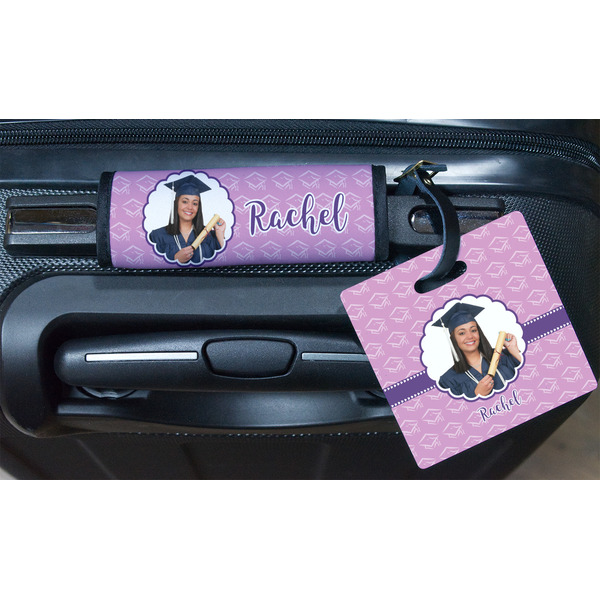 Graduation Square Luggage Tag & Handle Wrap - In Context