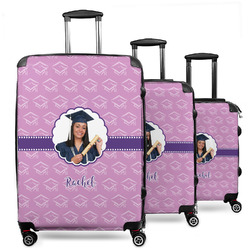 Graduation 3 Piece Luggage Set - 20" Carry On, 24" Medium Checked, 28" Large Checked (Personalized)