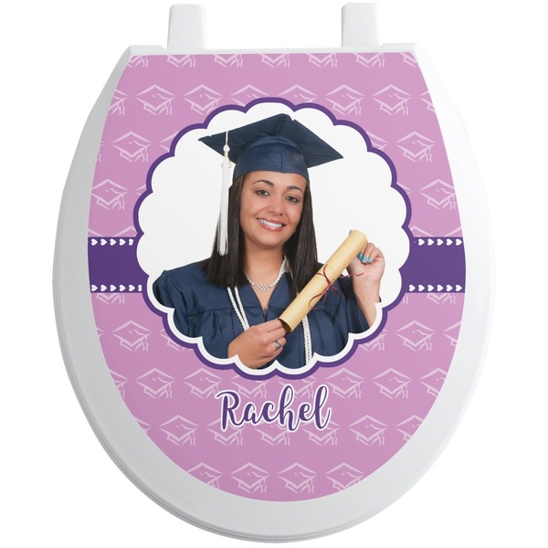 Custom Graduation Toilet Seat Decal - Round (Personalized)