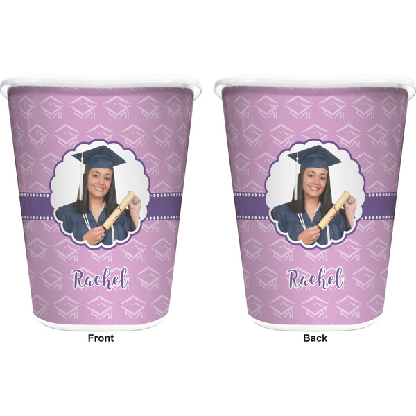 Graduation Trash Can White - Front and Back - Apvl