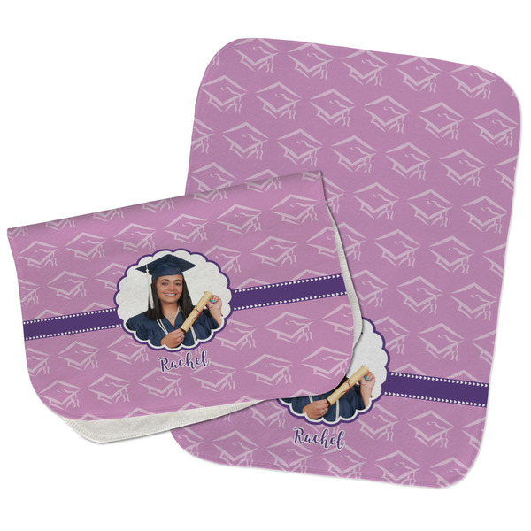 Custom Graduation Burp Cloths - Fleece - Set of 2 w/ Photo