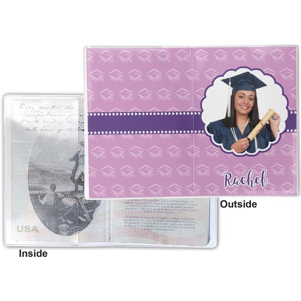 Graduation Vinyl Passport Holder - Flat Front and Back