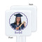 Graduation White Plastic Stir Stick - Single Sided - Square - Approval