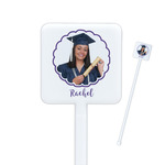 Graduation Square Plastic Stir Sticks - Single Sided (Personalized)