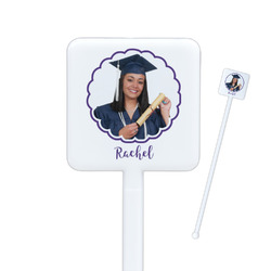 Graduation Square Plastic Stir Sticks - Double Sided (Personalized)
