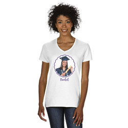 Graduation V-Neck T-Shirt - White (Personalized)
