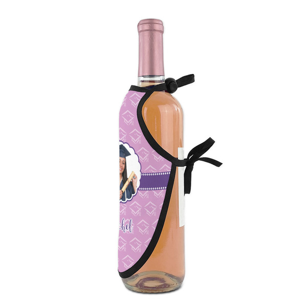 Graduation Wine Bottle Apron - DETAIL WITH CLIP ON NECK