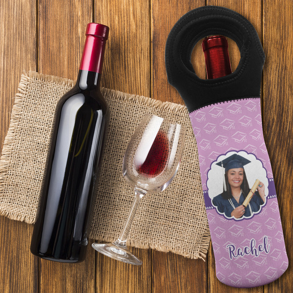 Graduation Wine Tote Bag - FLATLAY