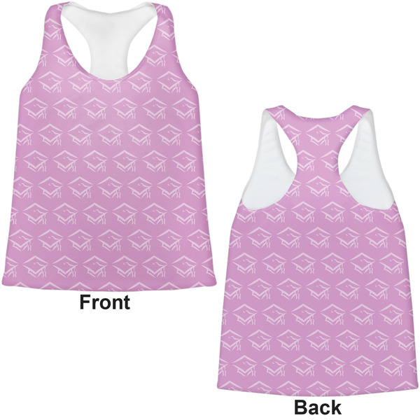 Graduation Womens Racerback Tank Tops - Medium - Front and Back