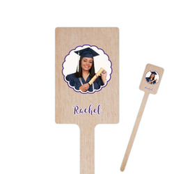 Graduation 6.25" Rectangle Wooden Stir Sticks - Double Sided (Personalized)