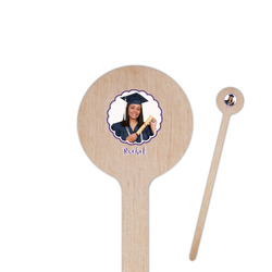 Graduation 7.5" Round Wooden Stir Sticks - Single Sided (Personalized)